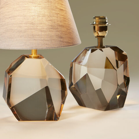 Pair Of Pale Pink Rock Lamps 099 V1