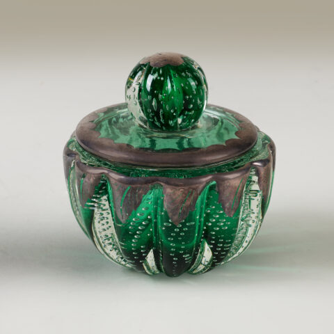 Seguso Green And Silver Bowl Valerie Wade 263246 V1