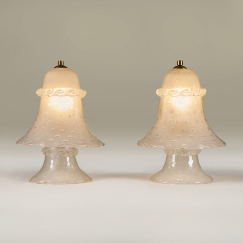 Small Italian Glass Frilly Lamps Valerie Wade 24 062 V1