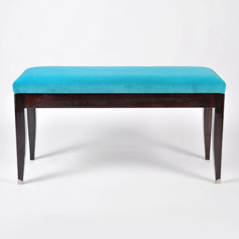 Turquoise Velvet Stool 01