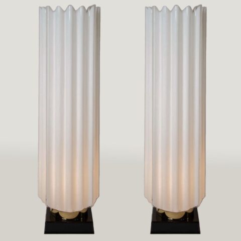 Valerie Wade Lt271 Pair 1970S Fluted Lamps Rougier 01