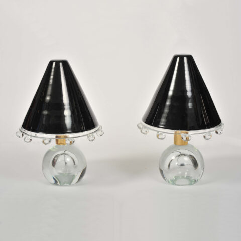 Valerie Wade Lt592 Pair 1950S Glass Lamps Flavio Poli 01