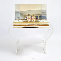 The image for 1950S American Lucite Dressing Table Gold Front 01