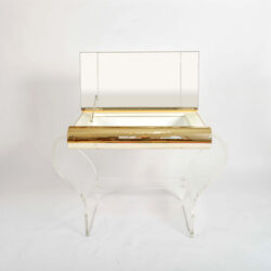 The image for 1950S American Lucite Dressing Table Gold Front 02