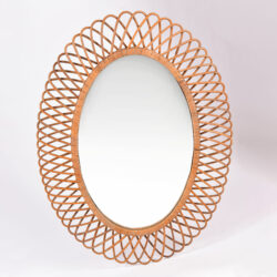 The image for Albini Wicker Oval Mirror 01