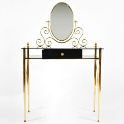 The image for Black Glass And Brass Dressing Table 02