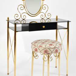 The image for Black Glass And Brass Dressing Table 03