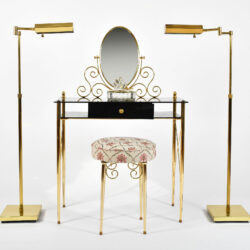 The image for Black Glass And Brass Dressing Table 04