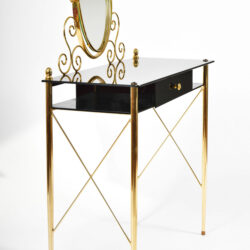 The image for Black Glass And Brass Dressing Table 05