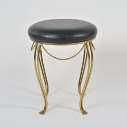 The image for Brass Stool Leather Seat 01