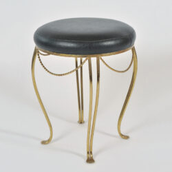 The image for Brass Stool Leather Seat 02