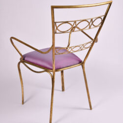 The image for Brass Chair Purple Upholstered Seat 05