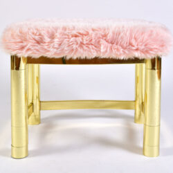 The image for Fluffy Pink Brass Stool 04