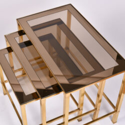 The image for Italian Nest Brass Side Tables 04