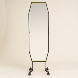 The image for Italian Black Octagonal Floor Mirror 0302