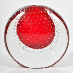 The image for Murano Red Bubble Vase 01