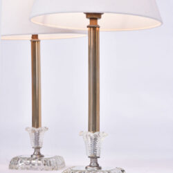 The image for Pair 1950S Us Glass Lamps 02