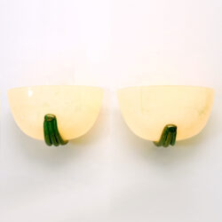 The image for Pair Buzzi Wall Lights Green Glass 01