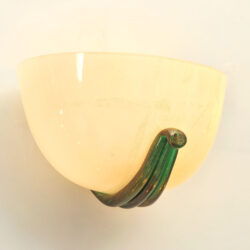 The image for Pair Buzzi Wall Lights Green Glass 02