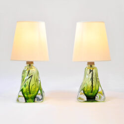 The image for Pair Green Glasss Lamps 01