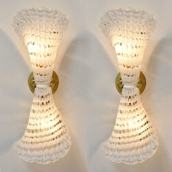 The image for Pair Murano Glass Striped Wall Lights 01