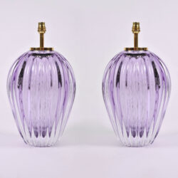 The image for Pair Purple Vase Lamps 02