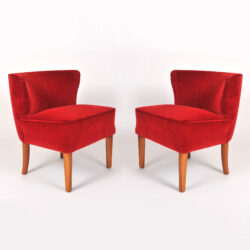 The image for Pair Red Velvet Chairs 01