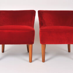 The image for Pair Red Velvet Chairs 02