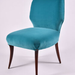 The image for Pair Turquoise Velvet Chairs 04