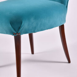 The image for Pair Turquoise Velvet Chairs 06