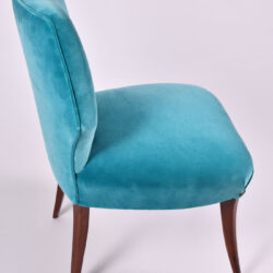 The image for Pair Turquoise Velvet Chairs 07