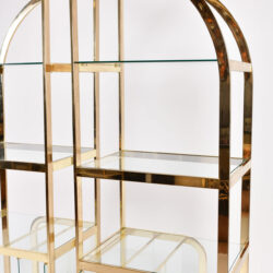 The image for Pair Us Brass Display Shelves 02