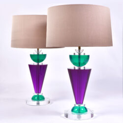 The image for Pair Van Teal Lamps 01