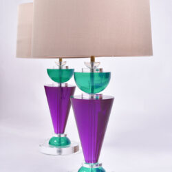 The image for Pair Van Teal Lamps 02