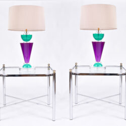 The image for Pair Van Teal Lamps 08