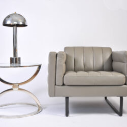 The image for Pair Grey Leather Armchairs 02