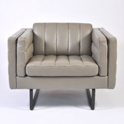 The image for Pair Grey Leather Armchairs 03