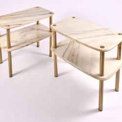 The image for Pair Marble Topped Side Tables 02