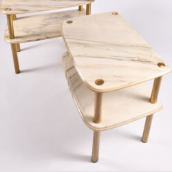 The image for Pair Marble Topped Side Tables 05