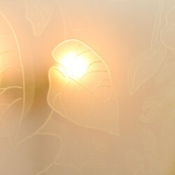 The image for Pair Of Etched Glass Wall Lights 06