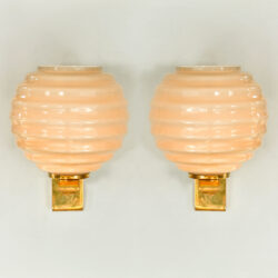 The image for Pair Of Ribbed Globe Wall Lights 01