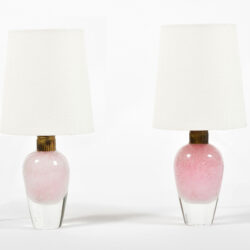 The image for Pair Pink Murano Glass Lamps 02