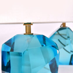 The image for Pair Turquoise Rock Lamps 03