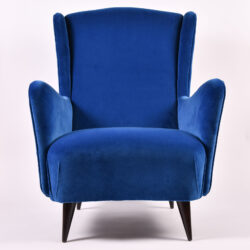 The image for Paolo Buffa Blue Velvet Armchair 02