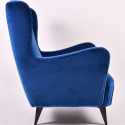 The image for Paolo Buffa Blue Velvet Armchair 03