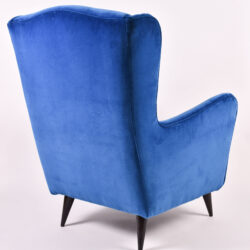 The image for Paolo Buffa Blue Velvet Armchair 04