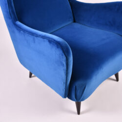 The image for Paolo Buffa Blue Velvet Armchair 06