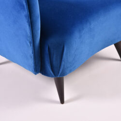 The image for Paolo Buffa Blue Velvet Armchair 07