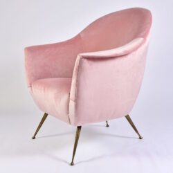 The image for Pink Velvet Armchairs And Pouf 05