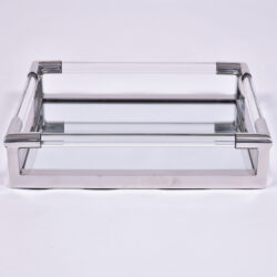 The image for Us Lucite Chrome Rectangular Tray 4